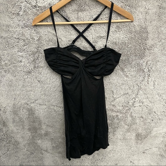 Lululemon Black Layered Bra with Flowy Over Top